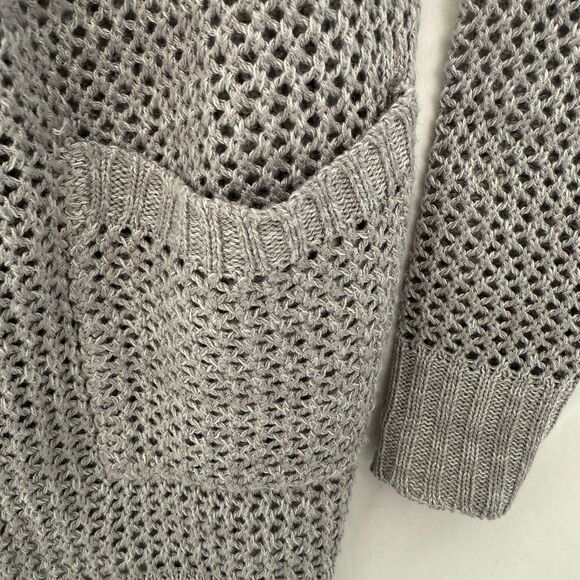 Mudd Grey Cardigan Sweater Loose Knit Front Pockets Baggy Size Junior's Small - Picture 4 of 8